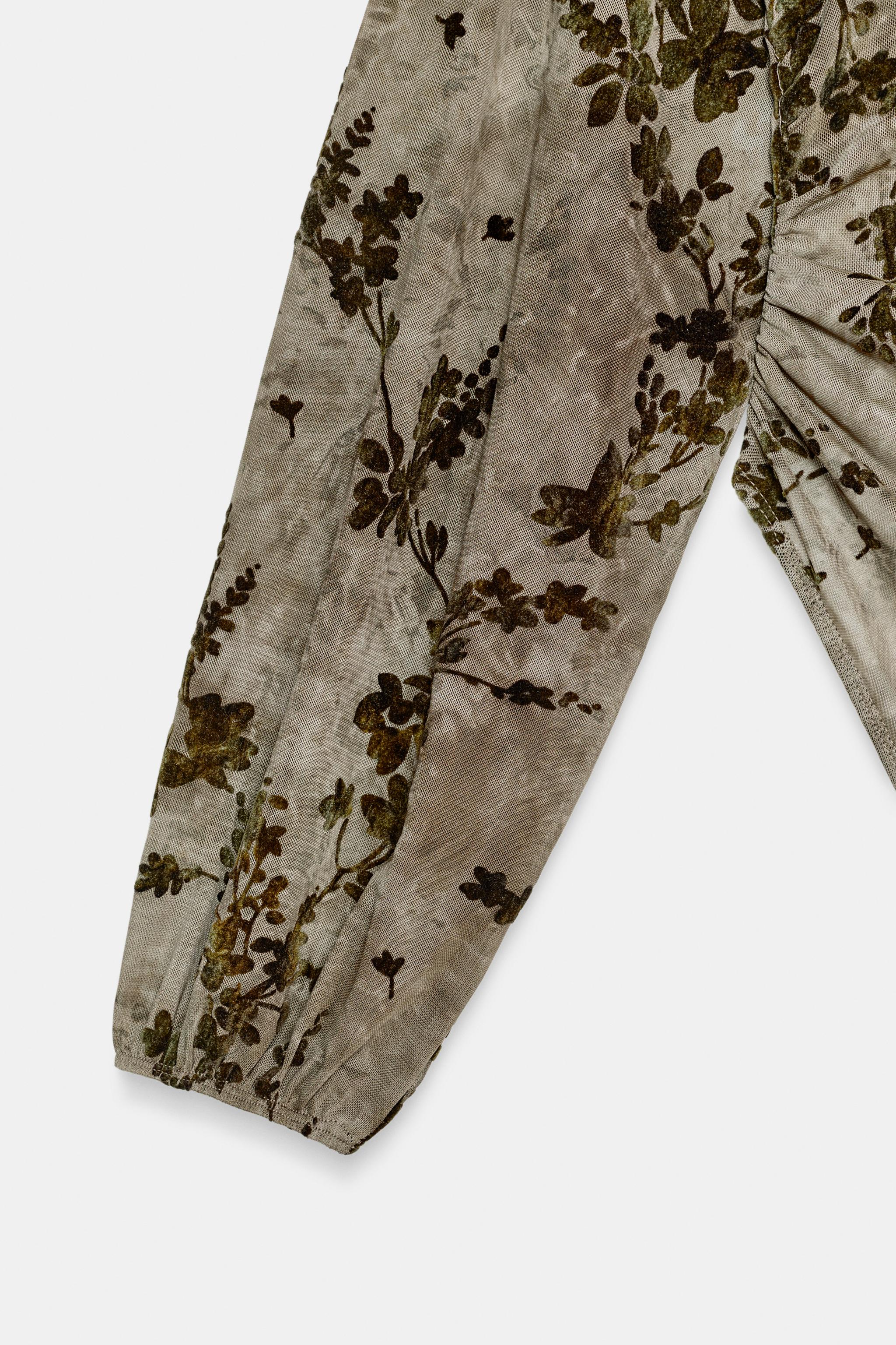 FLOCKED TULLE BODYSUIT